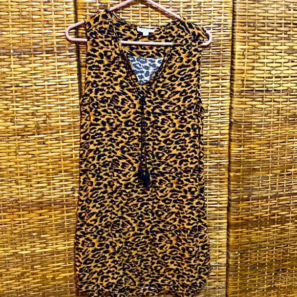 beachlunchlounge Dresses & Skirts - EUC Beachlunchlounge Leopard Print Dress Sleeveless Flowy Black Brown S